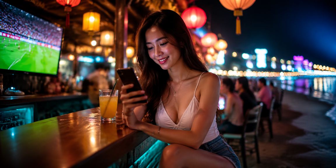 Không khí giải trí buổi tối tại Vũng Tàu, người dùng truy cập slots jackpot trên điện thoại